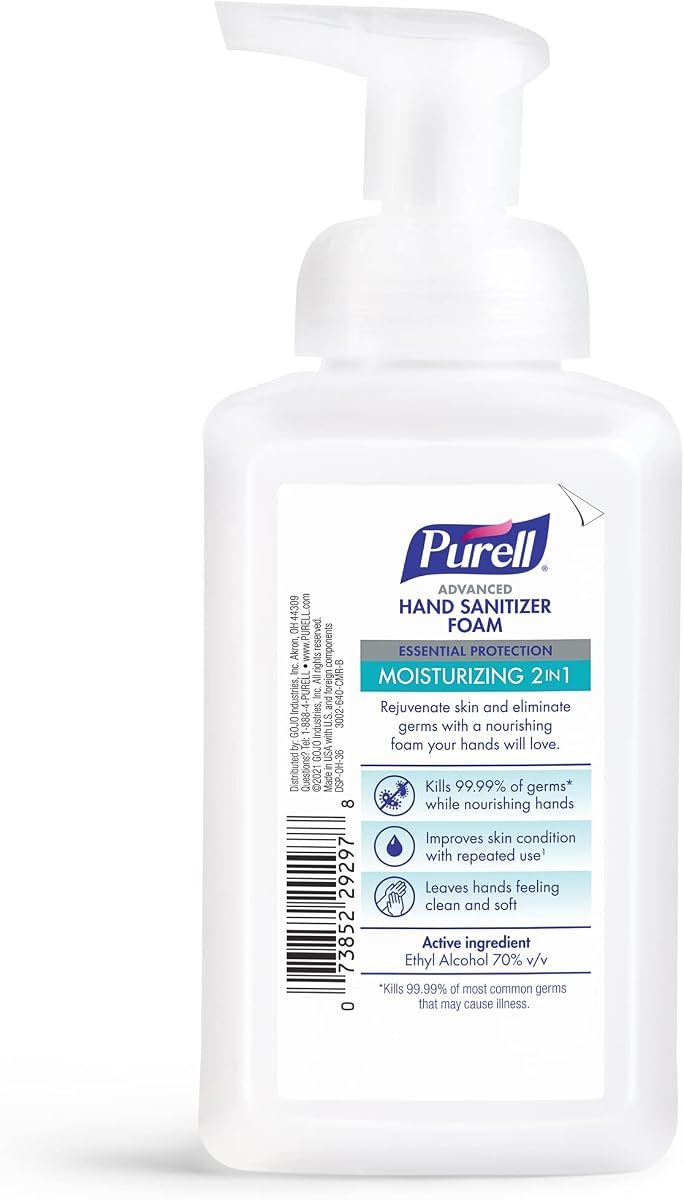 PURELL 2in1 Moisturizing Hand Sanitizer Foam Bottle 3ct x 10oz, view 2