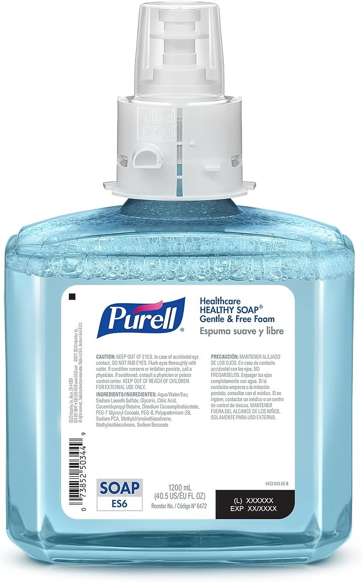 PURELL 647202 Healthcare HEALTHY SOAP Gentle and Free Foam, 1200 mL, for ES6 Dispensers, 2/CT, view 2