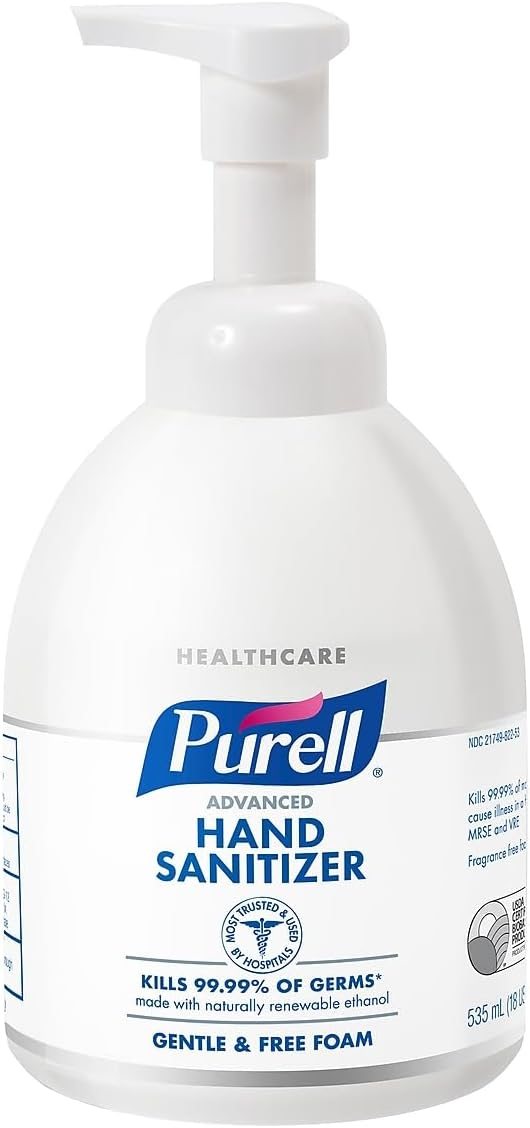 PURELL Advanced Green Certified Hand Sanitizer, Gentle & Free Foam, 535 mL EcoLogo Certified Sanitizer Table Top Pump Bottles (Case of 4), view 2