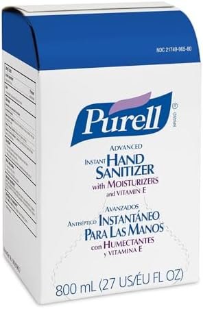 PURELL Advanced Hand Sanitizer Gel, 800 mL Hand Sanitizer Gel Refill for GOJO 800 Series Bag-in-Box Push-Style Dispenser (Pack of 12) – ,Clear