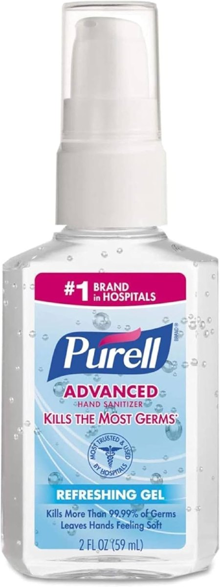 PURELL Advanced Hand Sanitizer Refreshing Gel, Clean Scent, 2 fl oz Travel Size Pump Bottle