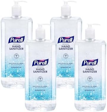 PURELL Advanced Refreshing Gel Hand Sanitizer, Clean Scent, 1.5 L Pump Bottle, 4/Carton