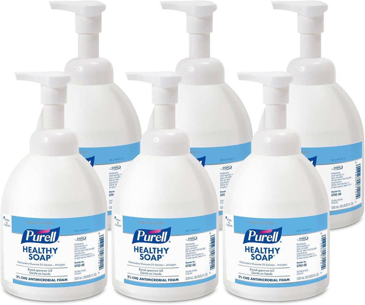 PURELL Antimicrobial Foam Hand Soap with 2.0% CHG, 6ct x 535 mL
