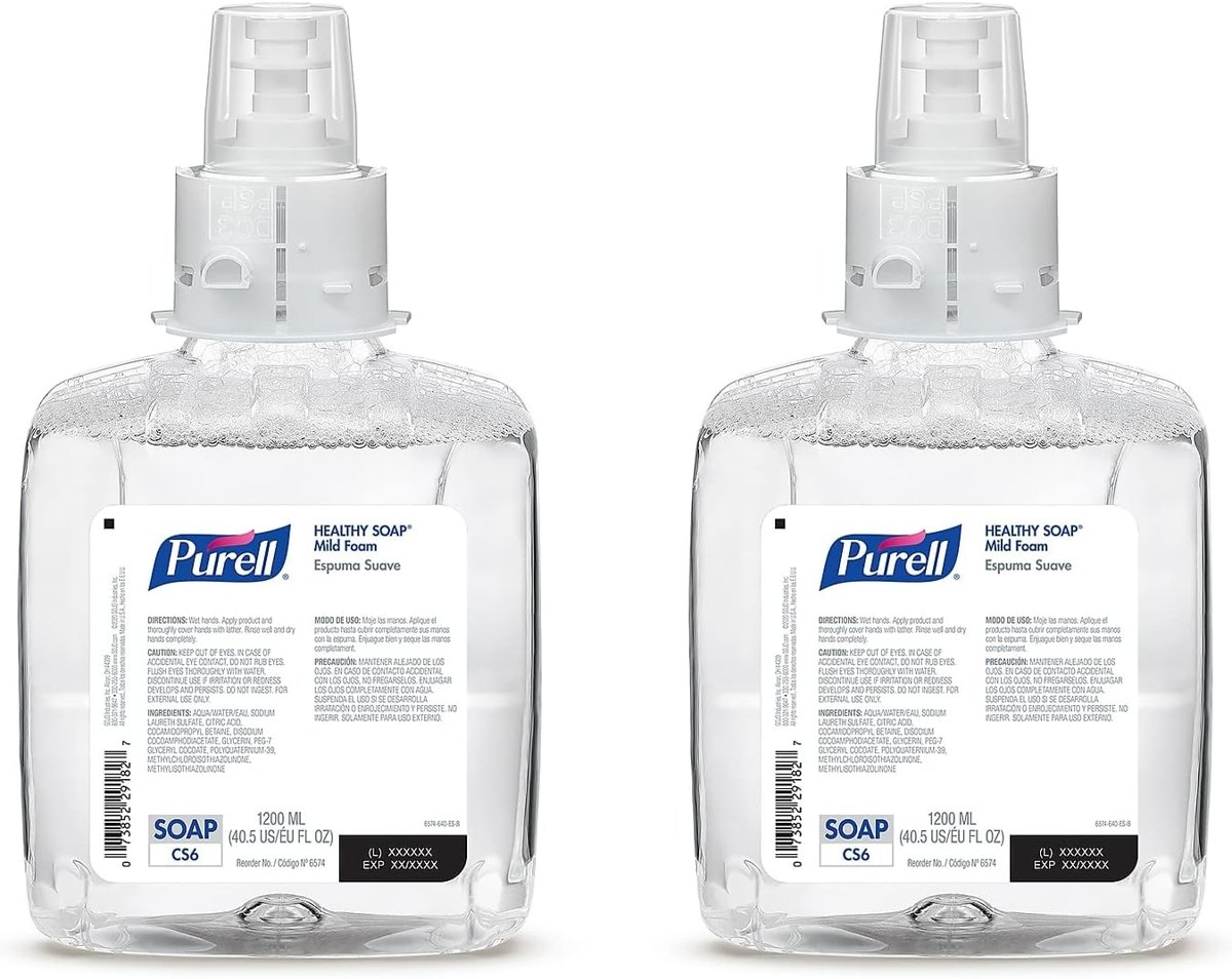 PURELL CS6 Healthy Soap Foam Refill, 2ct x 1200 mL