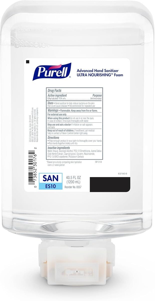PURELL ES10 Hand Sanitizer Nourishing Foam Refill, 2ct x 1200mL, view 2