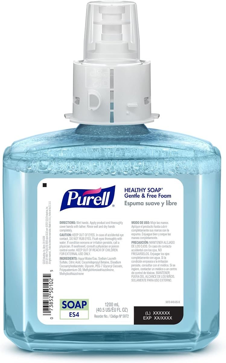PURELL ES4 Healthy Soap Foam Refill, Fragrance Free, 2ct x 1200 mL, view 2