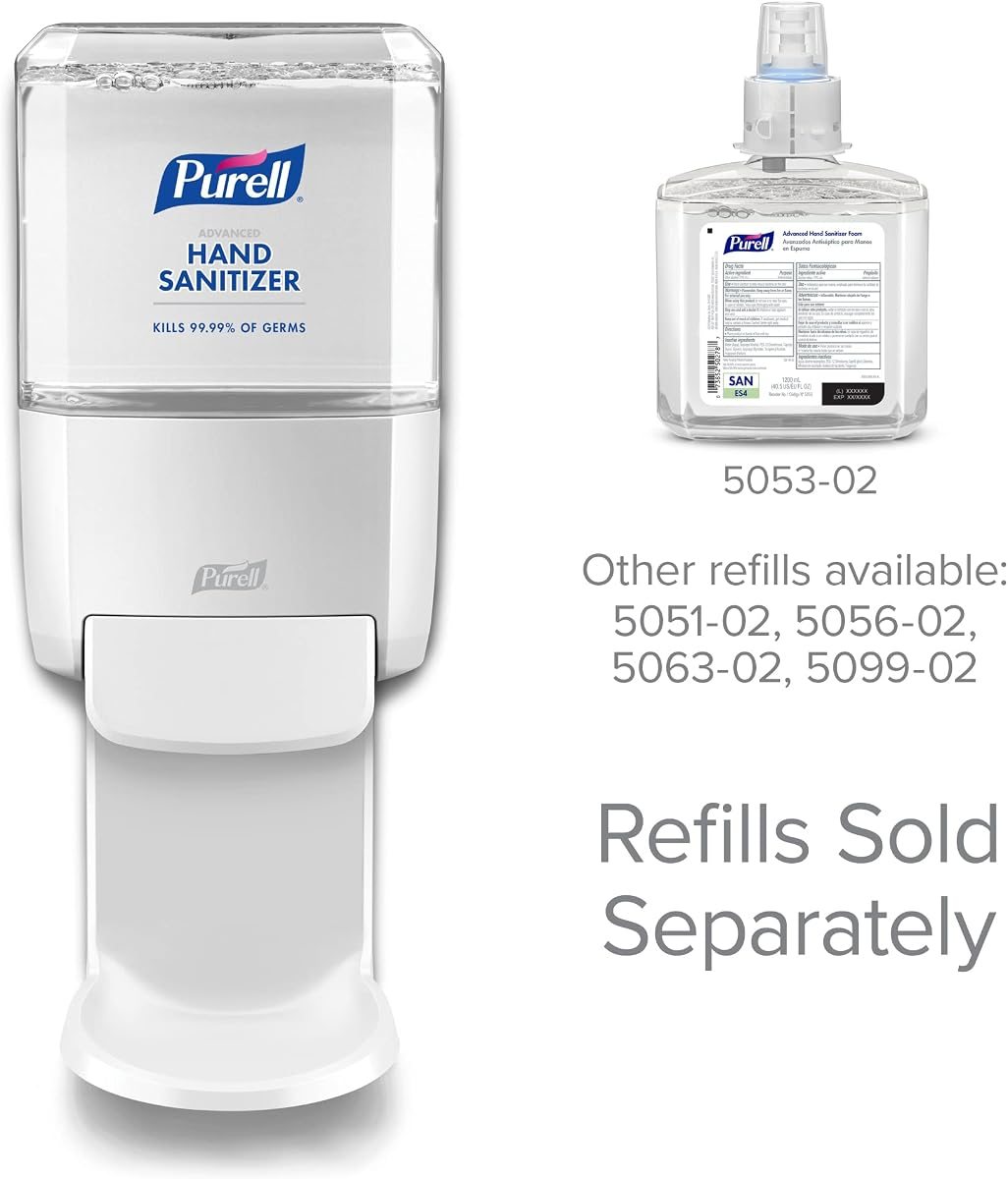 PURELL ES4 Manual Hand Sanitizer Dispenser, White, Compatible with 1200 mL PURELL ES4 Hand Sanitizer Refills - (Pack of 3), view 5