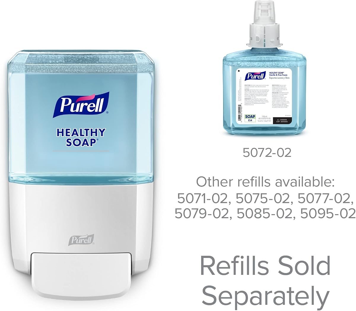 PURELL ES4 Manual Wall-Mounted Hand Soap Dispenser, White, Compatible with 1200 mL PURELL Healthy SOAP Refills (Pack of 3) - - Manufactured by GOJO, Inc., view 5