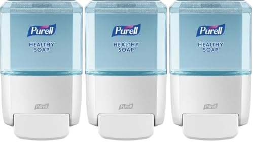 PURELL ES4 Manual Wall-Mounted Hand Soap Dispenser, White, Compatible with 1200 mL PURELL Healthy SOAP Refills (Pack of 3) - - Manufactured by GOJO, Inc.