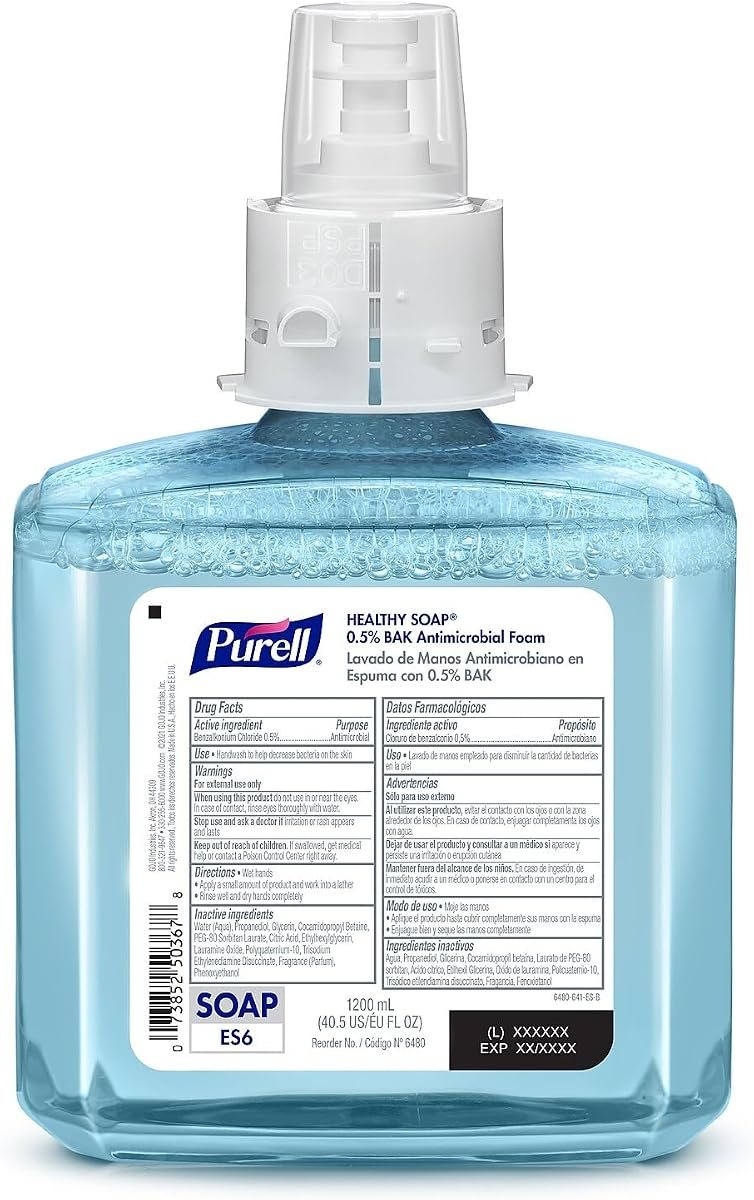 PURELL ES6 Antimicrobial Foam Soap Refill, 2ct x 1200 mL, view 2