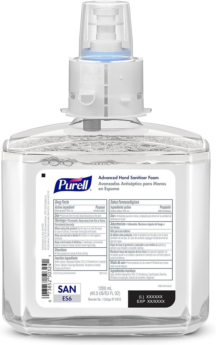 PURELL ES6 Hand Sanitizer Foam Refill, Clean Scent, 2ct x 1200 mL, view 2