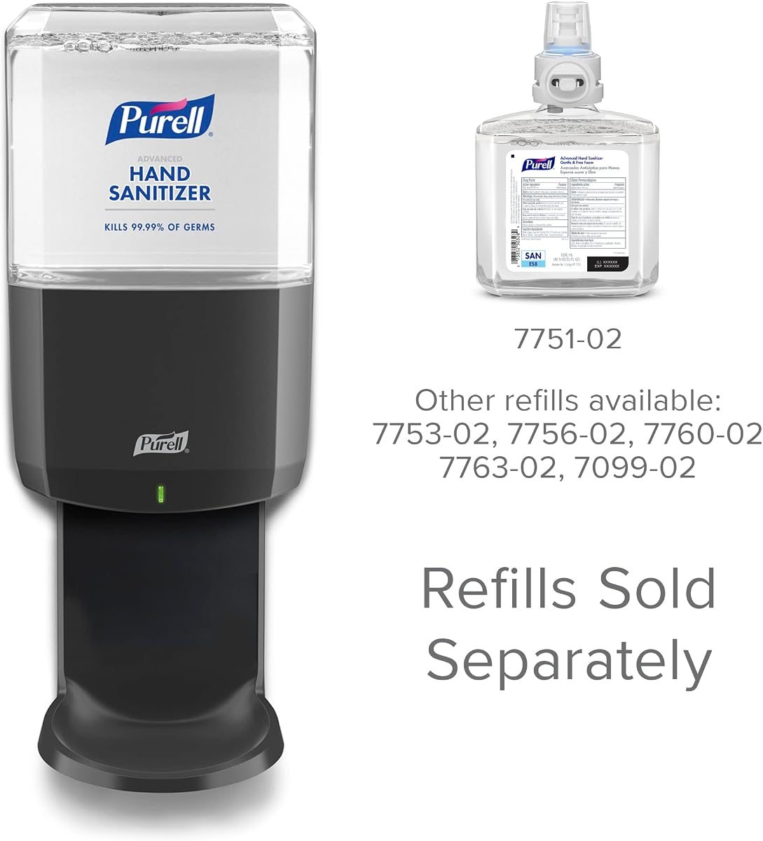 PURELL ES8 Automatic Hand Sanitizer Dispenser, Graphite, for 1200 mL PURELL ES8 Hand Sanitizer Refills (Pack of 2), view 5
