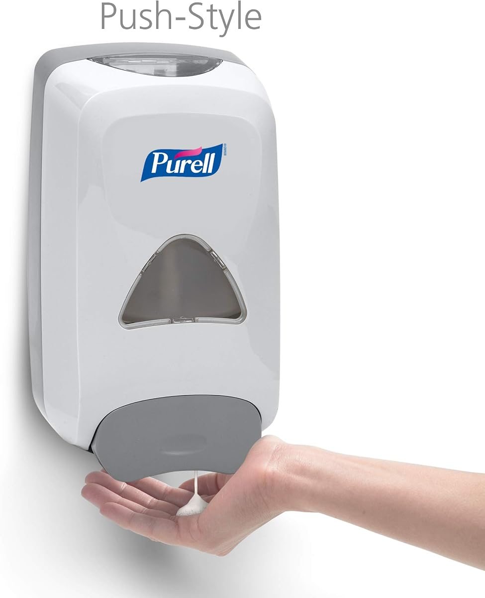 PURELL FMX-12 Push-Style Hand Sanitizer Foam Dispenser,Dove Grey,for 1200 mL PURELL FMX-12 Hand Sanitizer Foam Refill - ,(Pack of 6), view 2
