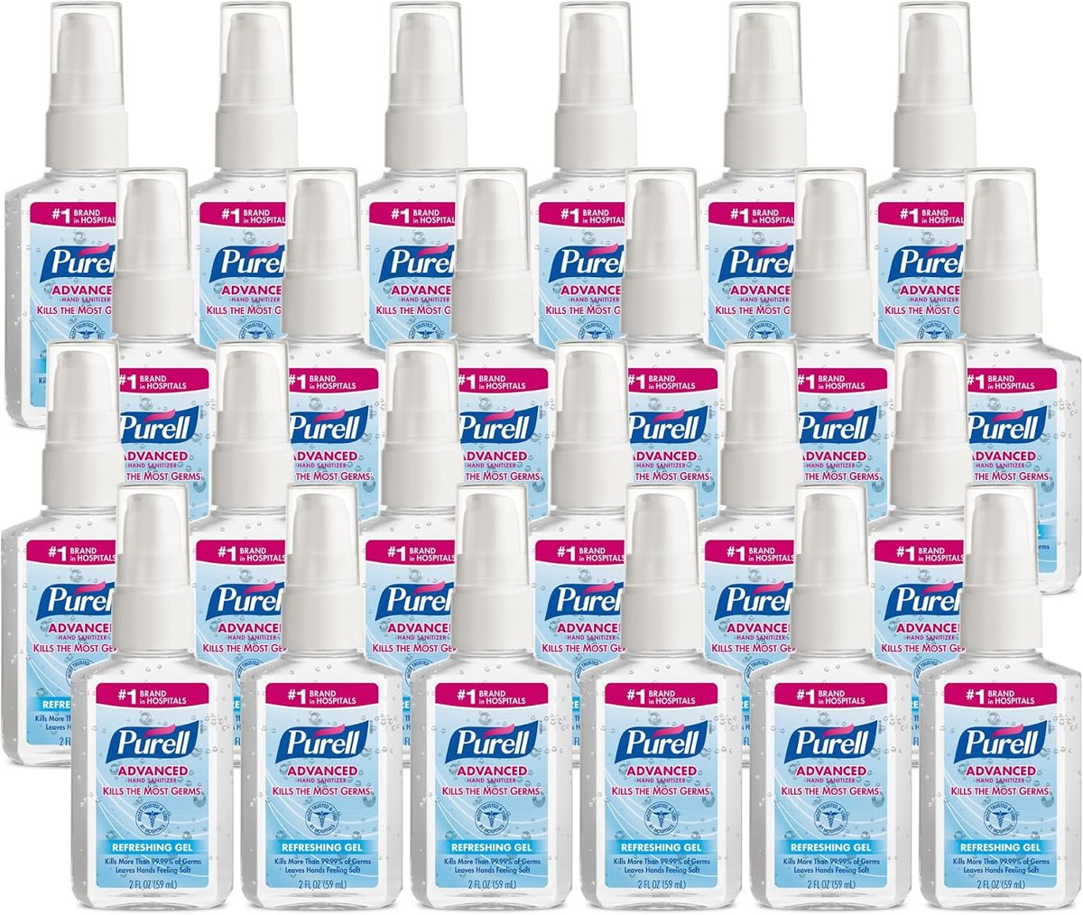 PURELL Hand Sanitizer Gel Travel Size Pump Bottle 24ct x 2oz