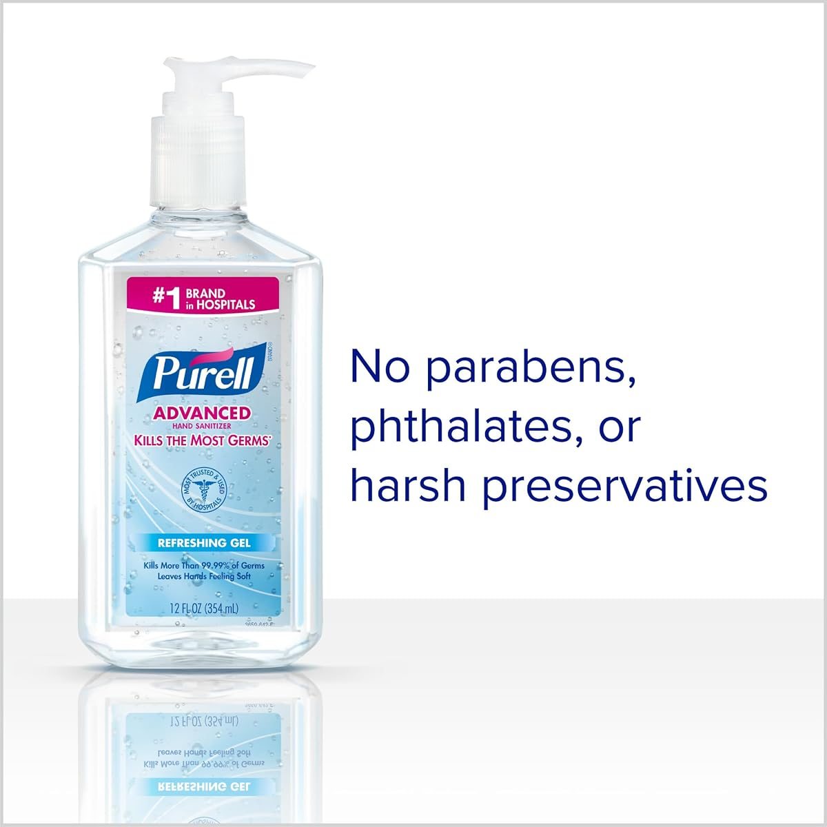 PURELL Hand Sanitizer Refreshing Gel Pump Bottle, 12ct x 12 fl oz, view 3