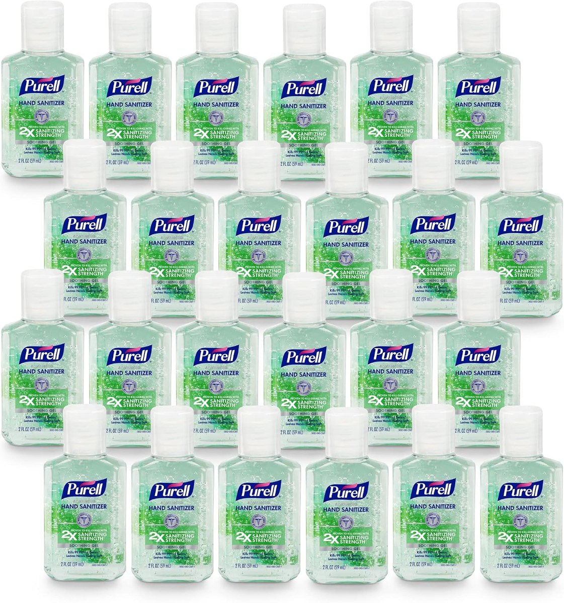 PURELL Hand Sanitizer Soothing Gel Travel Bottle 24ct x 2 oz