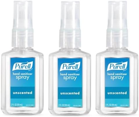 PURELL Hand Sanitizer Spray Unscented, Travel Size 3ct x 2floz