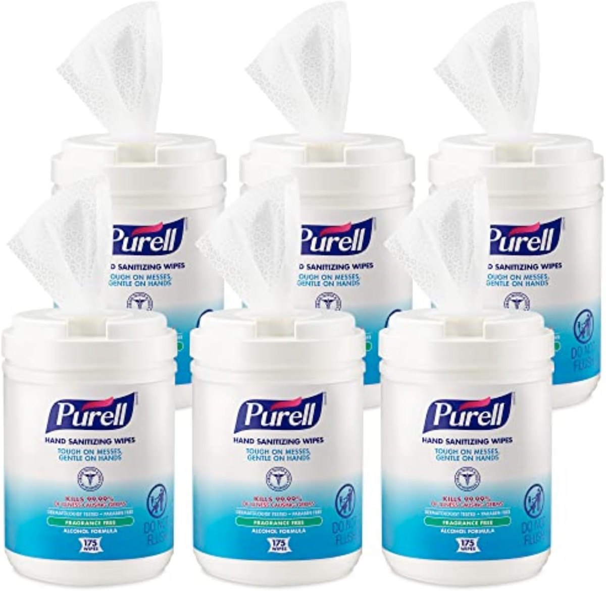 PURELL Hand Sanitizing Wipes, Alcohol Formula 6pk x175ct