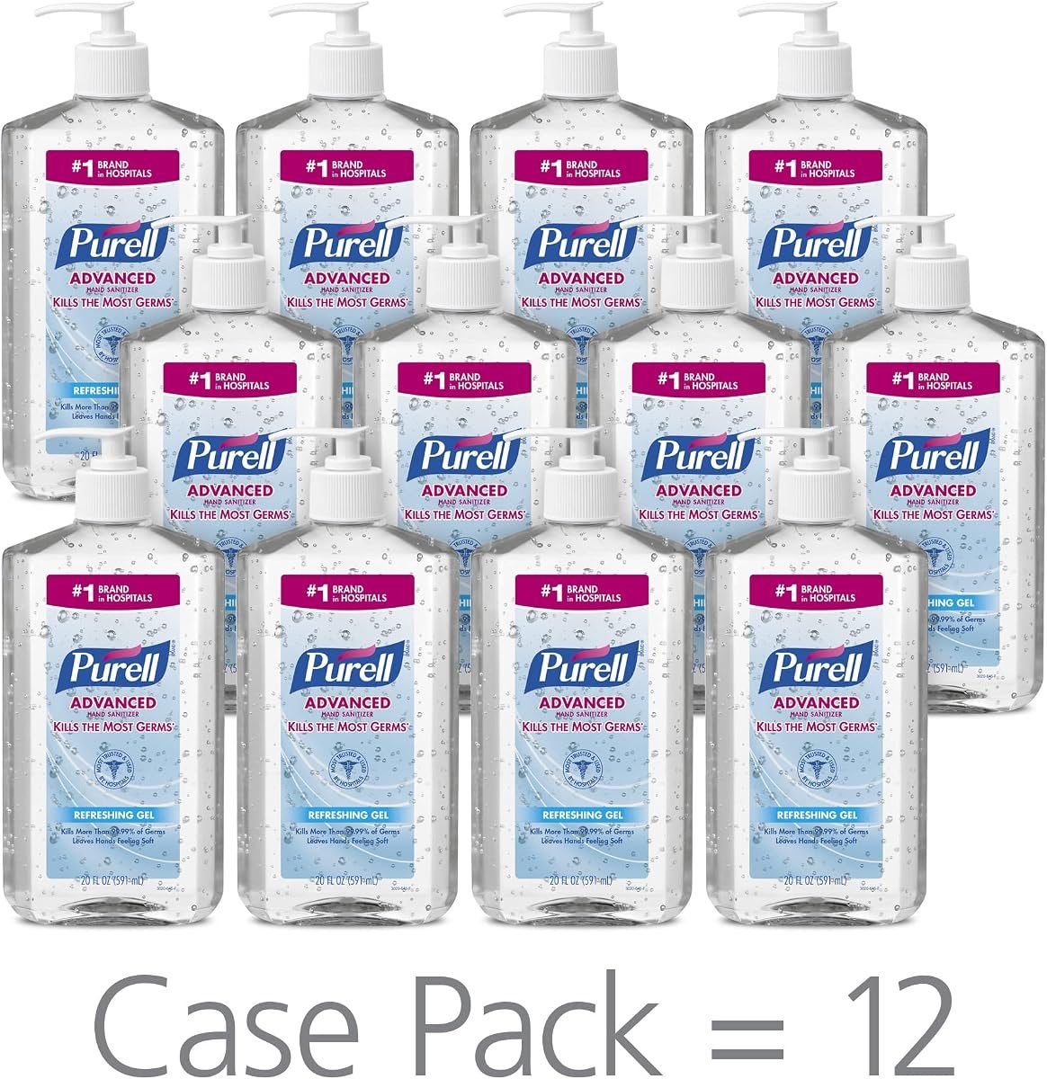 PURELL Instant Hand Sanitizer, 20 Oz. Pump Bottles, Pack of 12, view 3