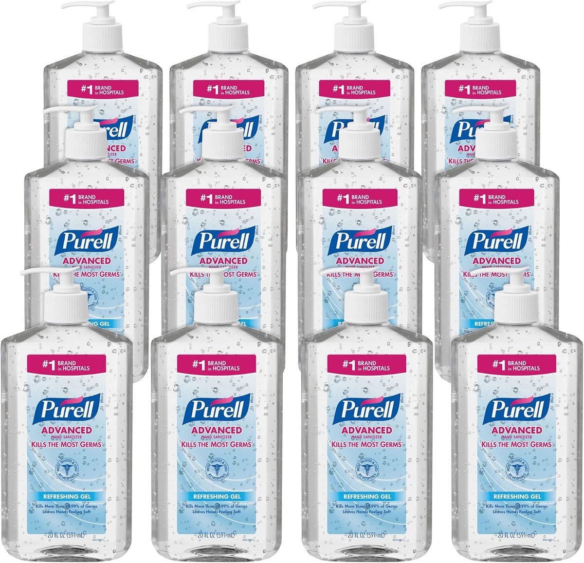 PURELL Instant Hand Sanitizer, 20 Oz. Pump Bottles, Pack of 12