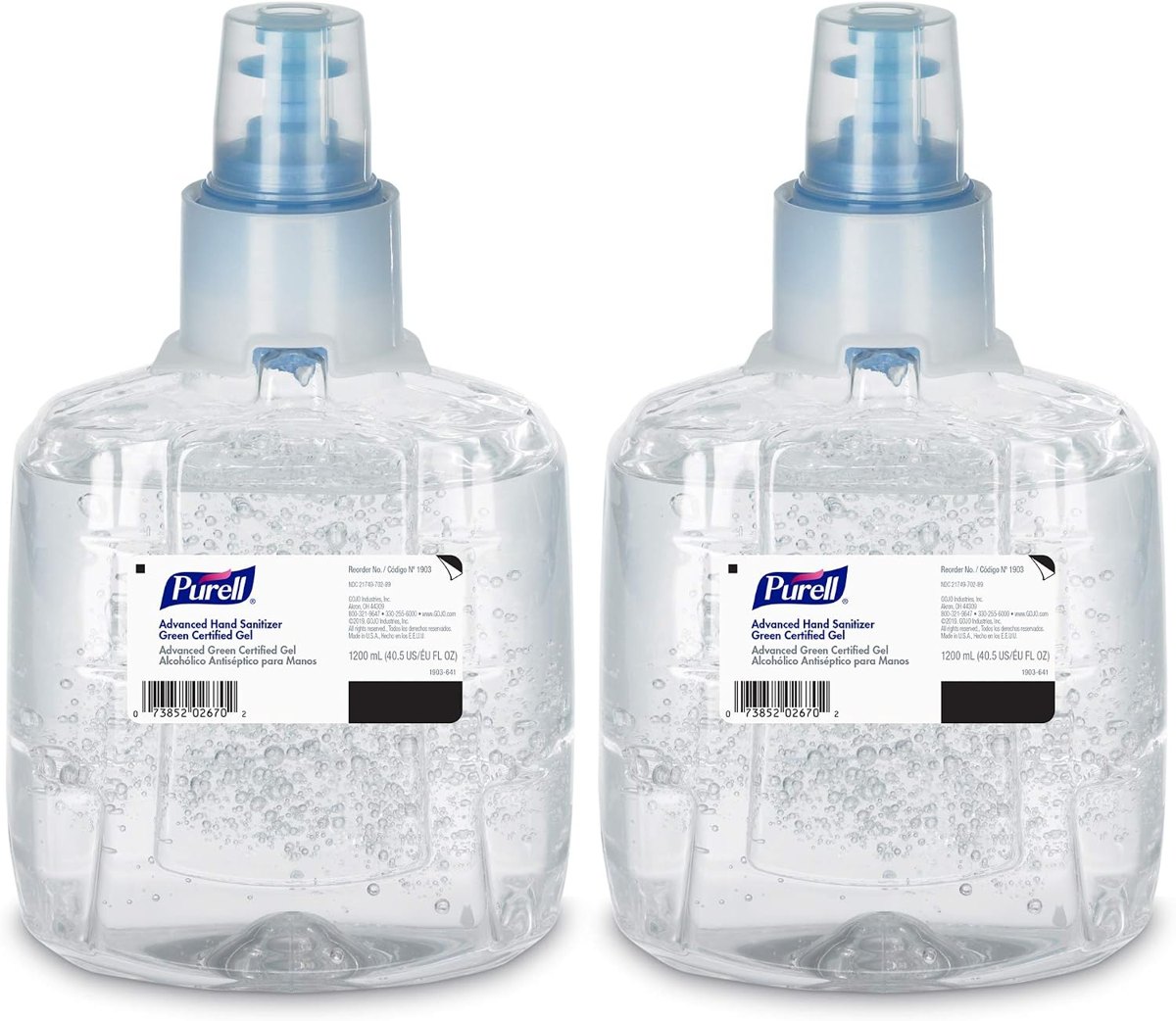 PURELL LTX-12 Advanced Green Certified Hand Sanitizer Foam, Fragrance Free, 1200 mL EcoLogo Certified Sanitizer Refill for PURELL LTX-12 Touch-Free Dispenser (Pack of 2)
