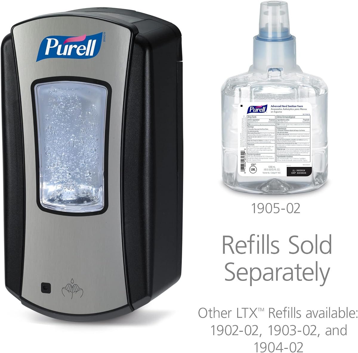 PURELL LTX-12 Manual Hand Sanitizer Dispenser, Black, 1200 mL, view 3