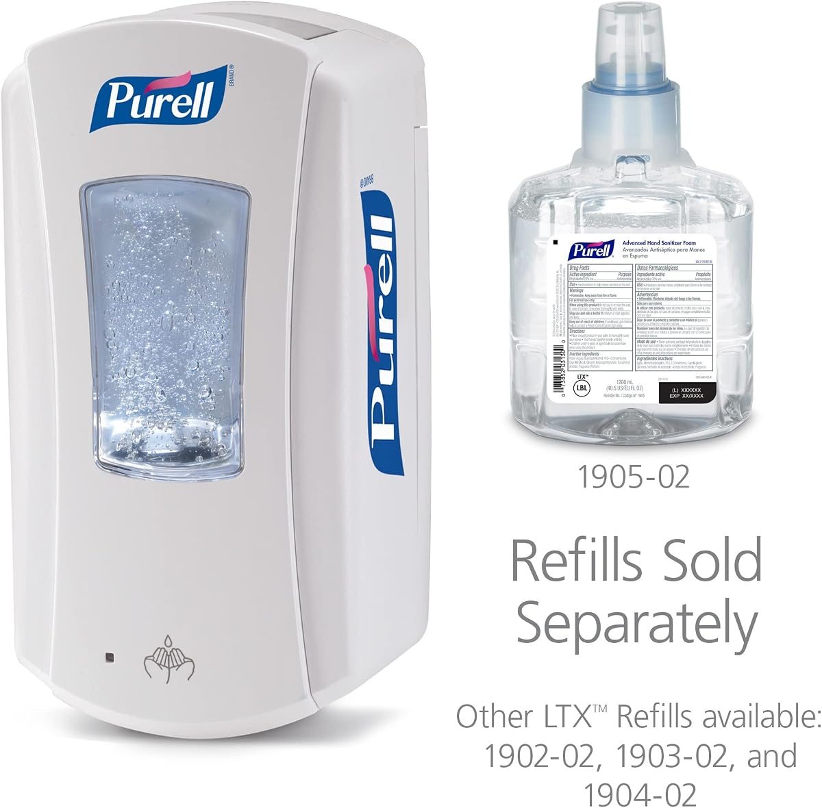 PURELL LTX-12 Touch-Free Hand Sanitizer Dispenser, White, 1200 mL, view 3