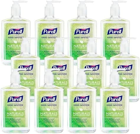 PURELL Naturals Hand Sanitizer Gel, Pump Bottle, 12ct x 12 fl oz