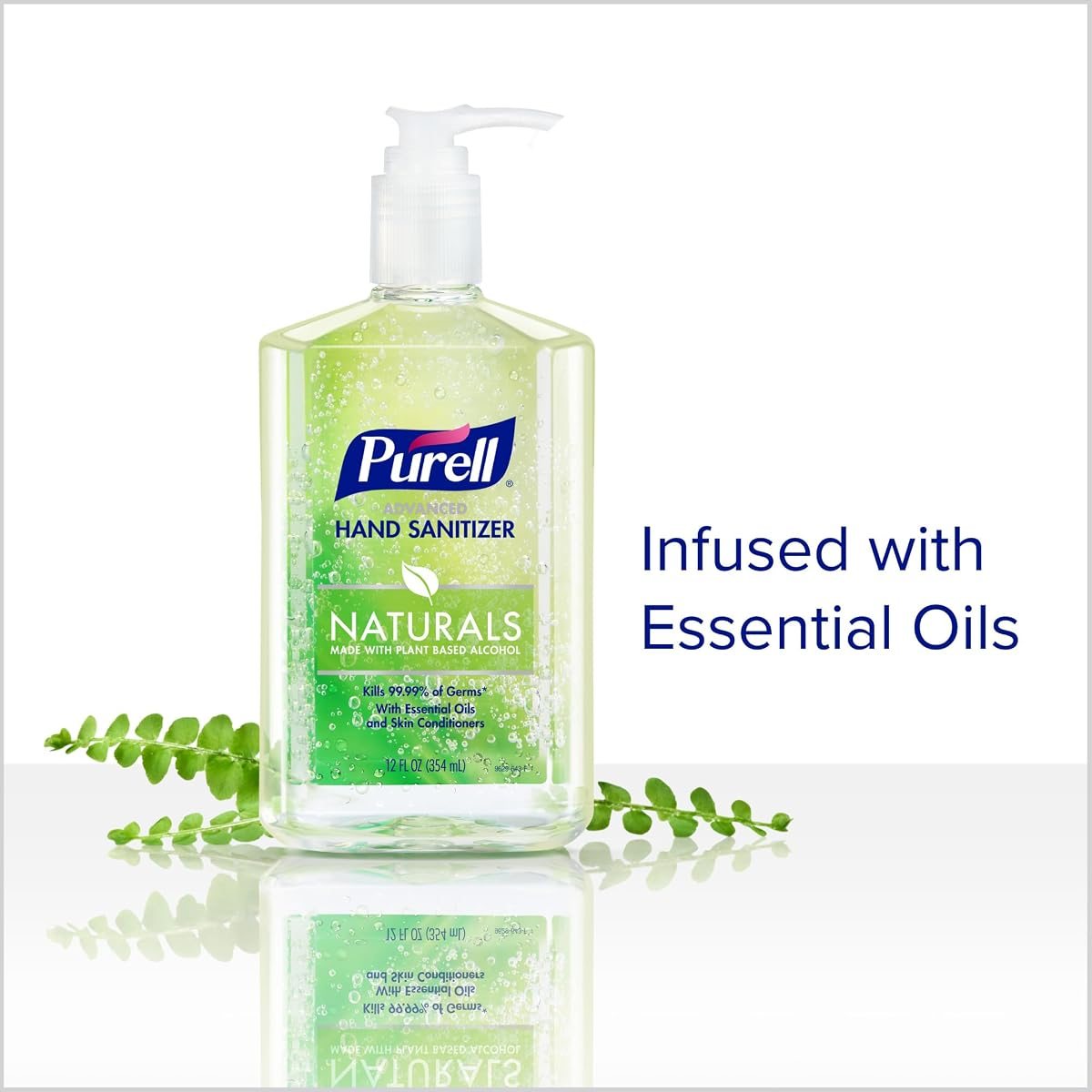 PURELL Naturals Hand Sanitizer Gel, Pump Bottle, 4ct x 12fl oz, view 4