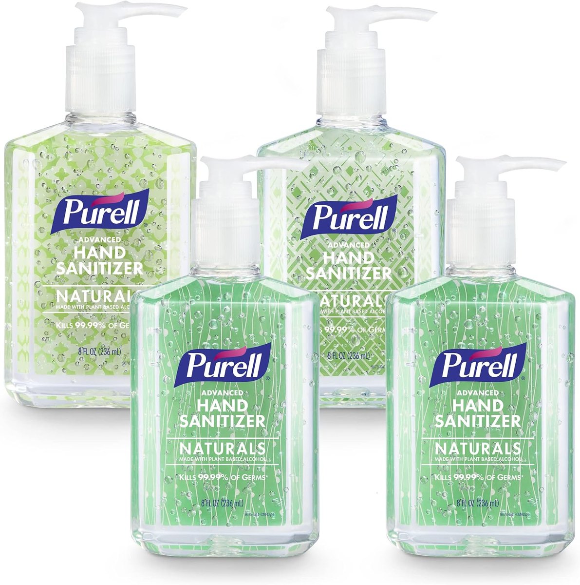 PURELL Naturals Hand Sanitizer Gel, Pump Bottle 4ct x 8oz