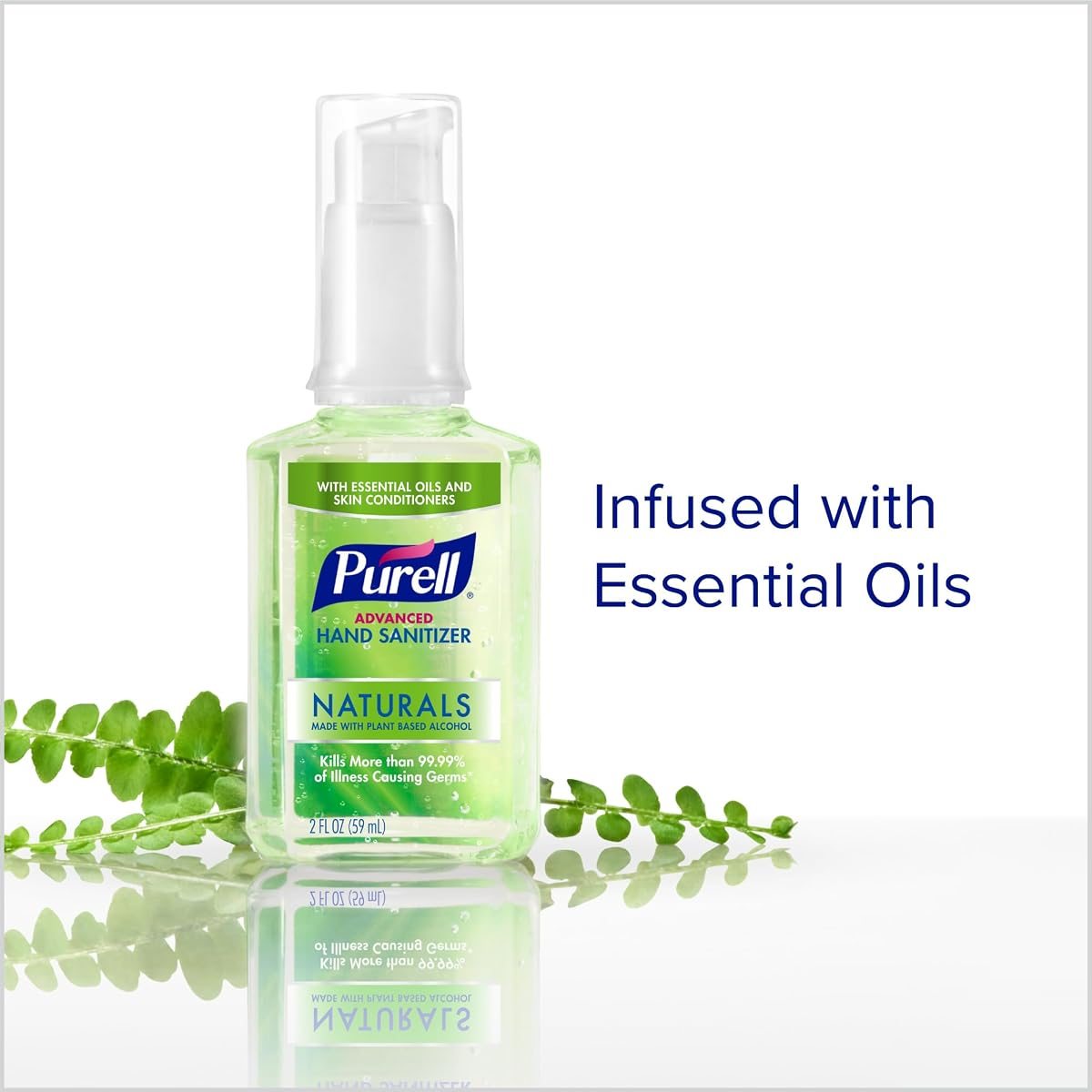 PURELL Naturals Hand Sanitizer, Travel Pump Bottle 24ct x 2 fl oz, view 4