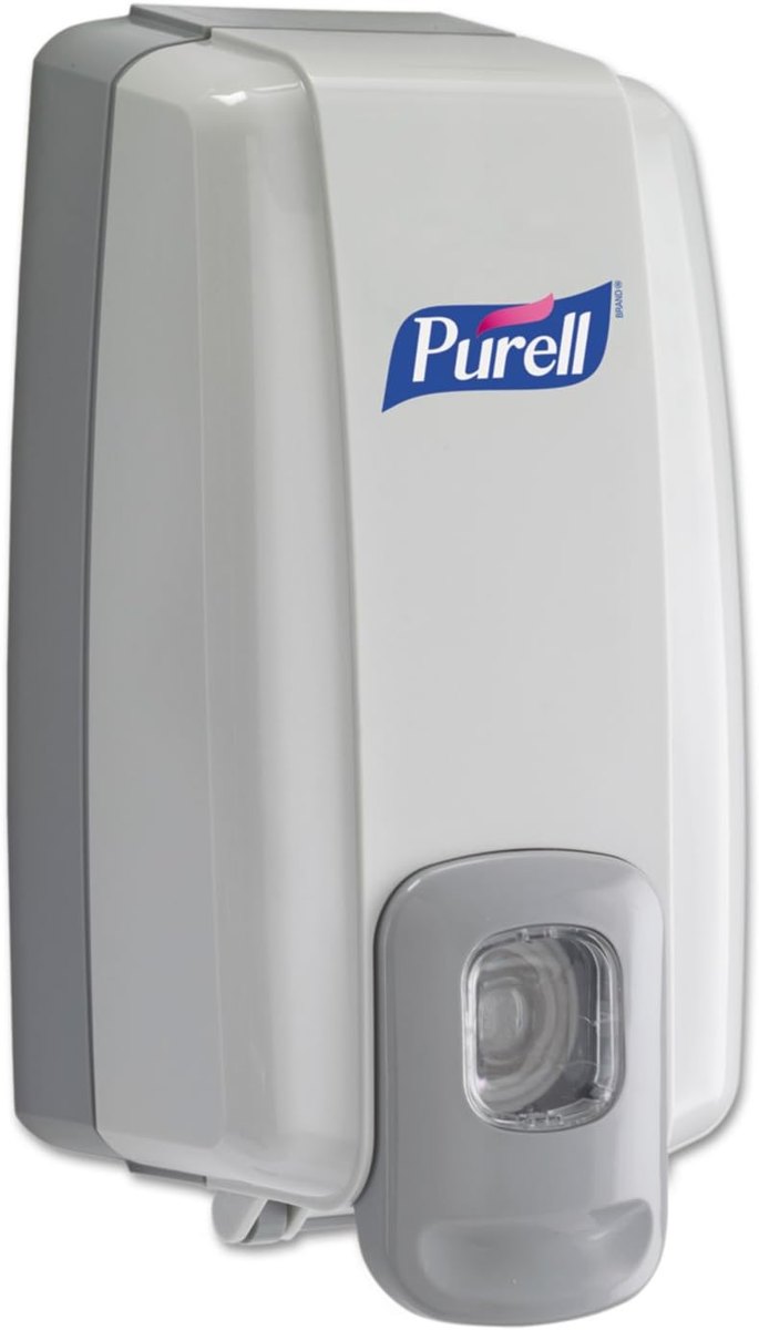 PURELL NXT Push-Style SPACE SAVER Sanitizer Dispenser, Dove Grey, for 1000 mL PURELL NXT Sanitizer Gel Refills