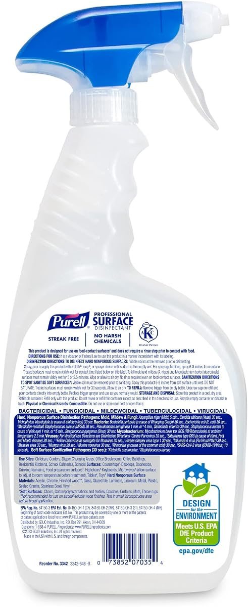 PURELL Professional Surface Disinfectant Spray Bottle, 6ct x 32 oz, view 2