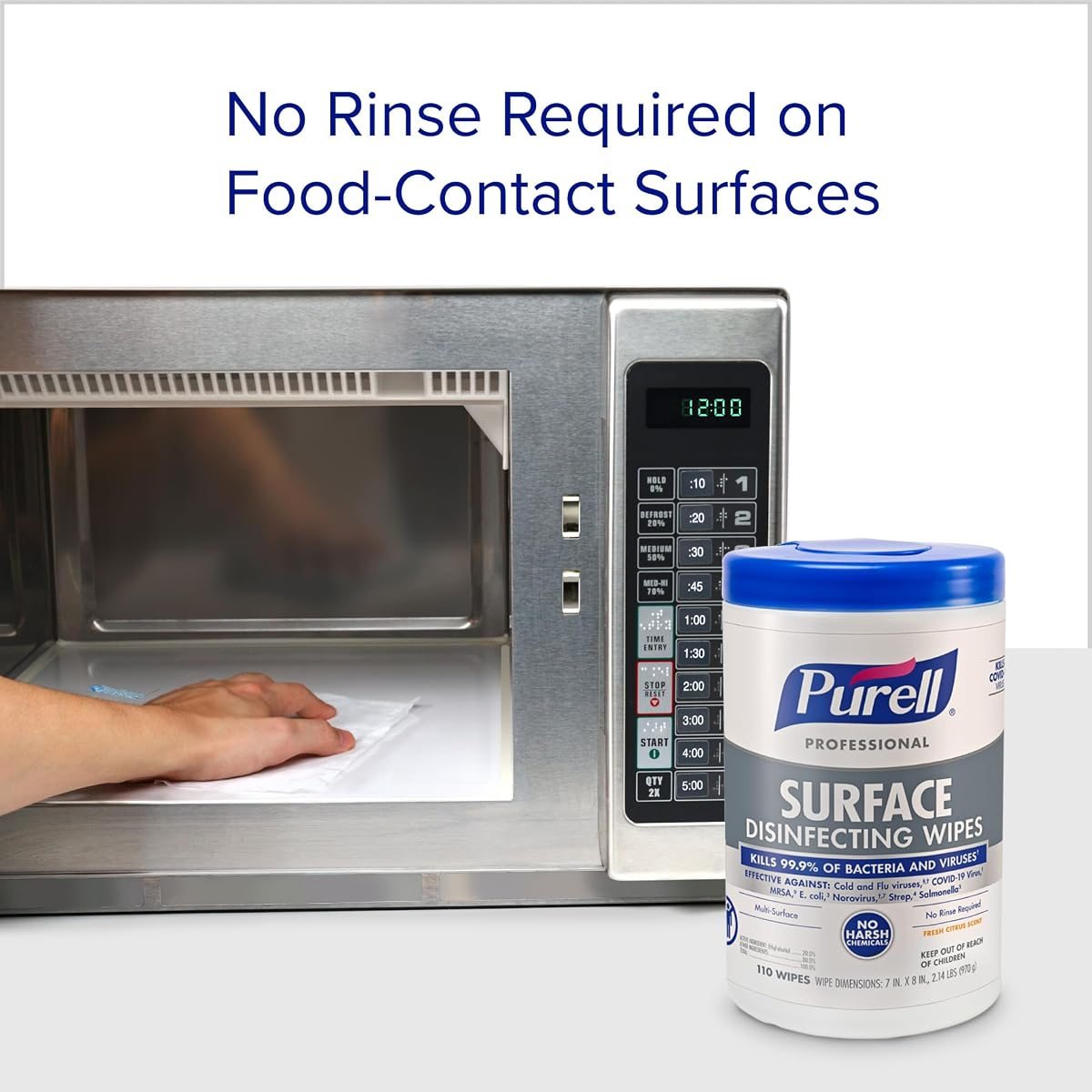 PURELL Professional Surface Disinfecting Wipes Canister 6 x 110ct, view 5